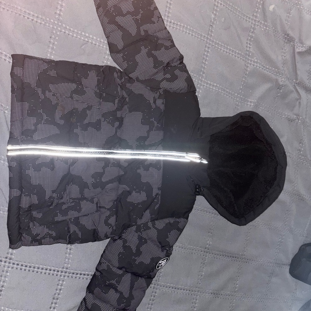Toddler Boy Black Camouflage Hooded Jacket